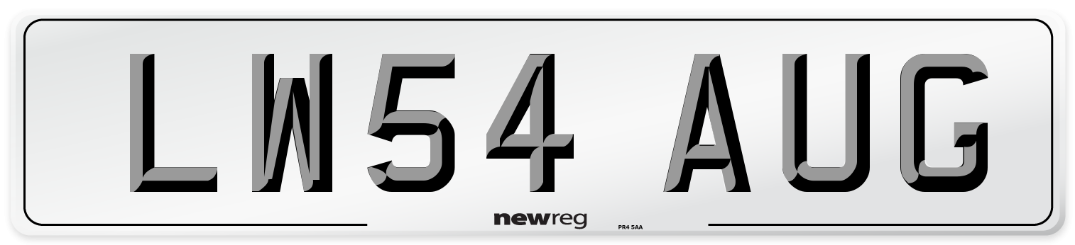 LW54 AUG Number Plate from New Reg